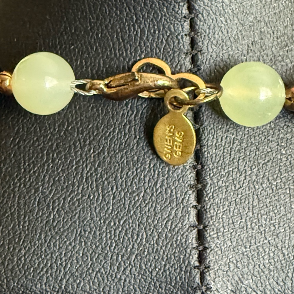 Green Aventurine Carved Leaf Necklace with gemstone Beads - Picture 11 of 16
